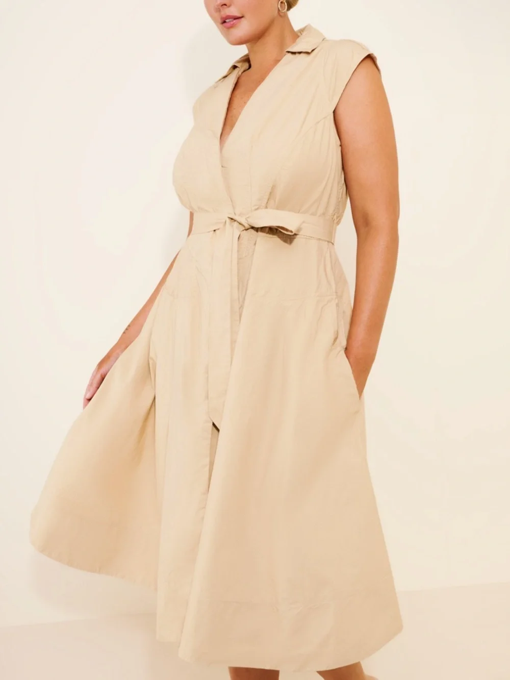 Maeve Sleeveless Collared Midi Dress - Picture 4 of 9